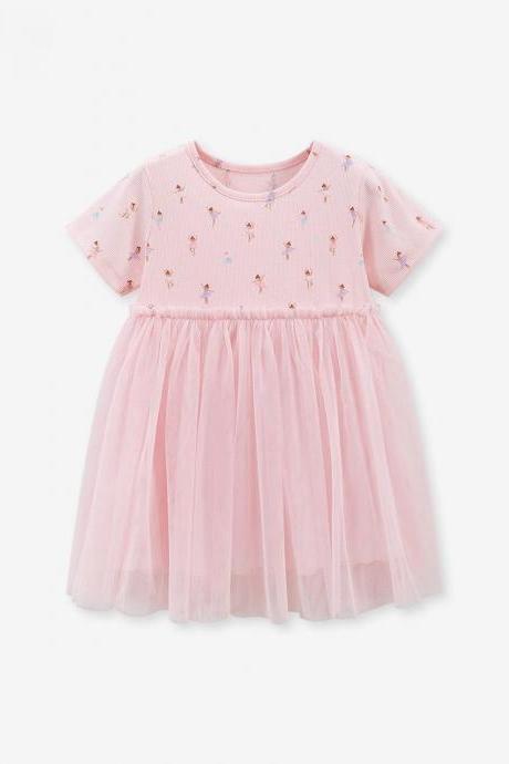Little Maven Mesh Girls' Skirt Summer Short-sleeved Princess Skirt Children's Dress