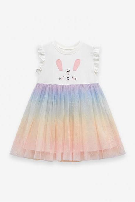 Little Maven Girls Mesh Dress Summer Children Pure Cotton Fairy Dress