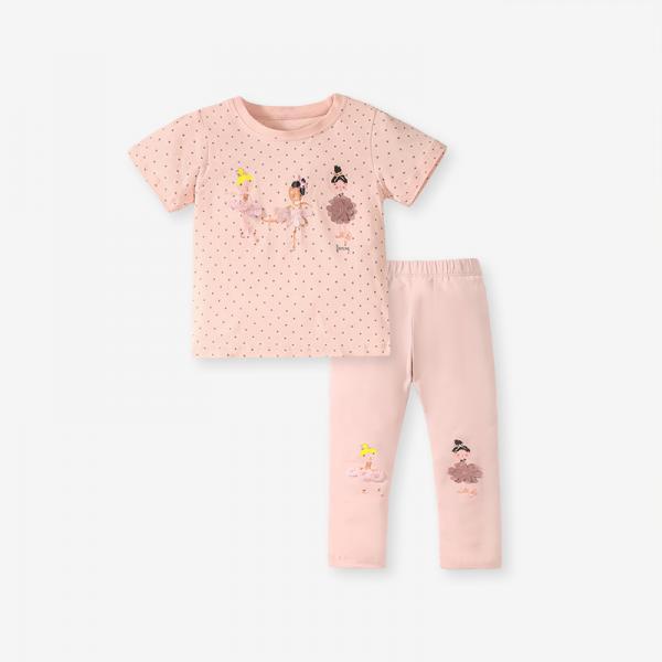 Little maven summer short-sleeved girls' suit home children's suit baby girl's cute two-piece set